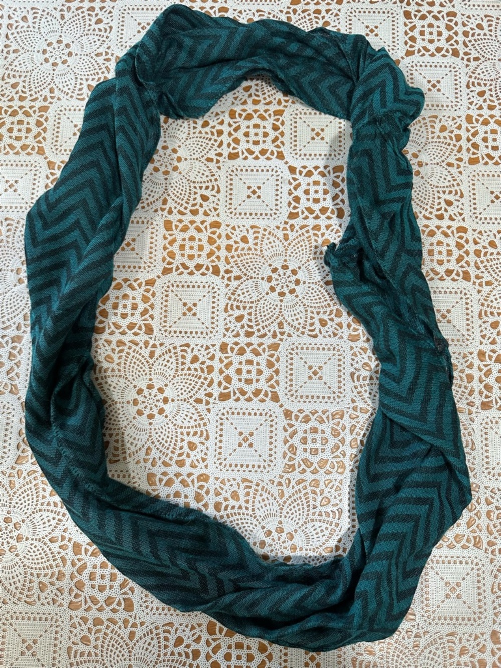 Chevron Infinity Scarf in Teal Green - Women Accessories